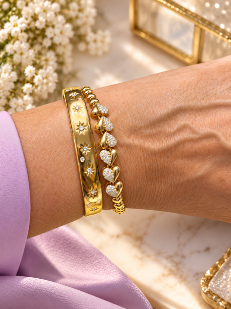 Golden Heartline Bracelet