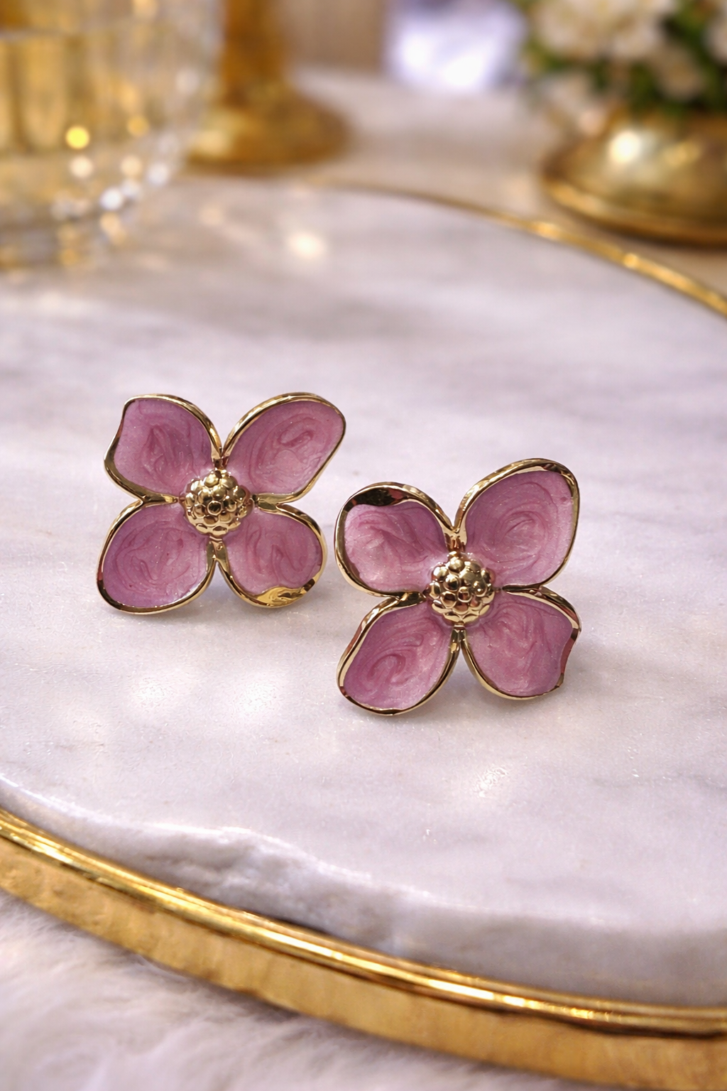 Golden Blush Bloom Earrings