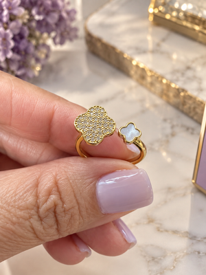 Noemi Double Clover Ring
