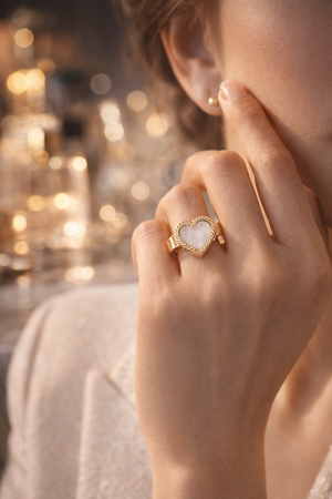 Amara Pearl Heart Ring