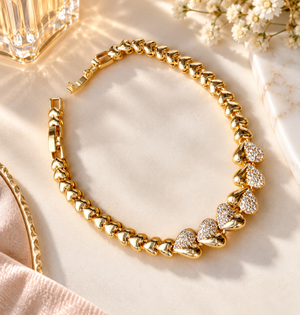 Golden Heartline Bracelet