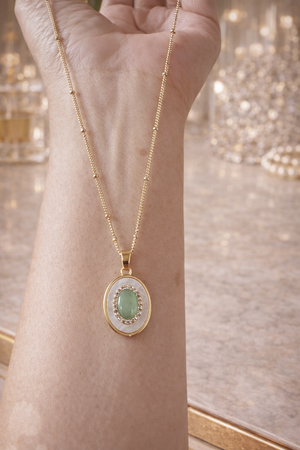 Liora Iridescent Oval Necklace