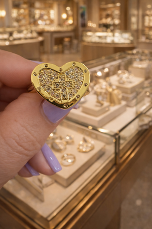 Divina Heart Cross Ring