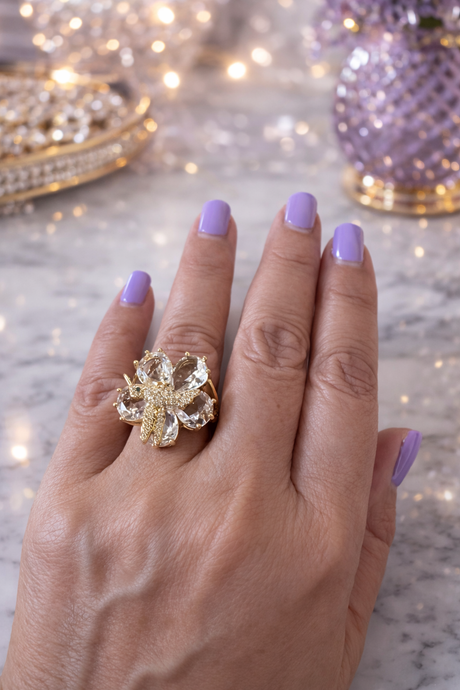Celestia Bloom Bird Ring