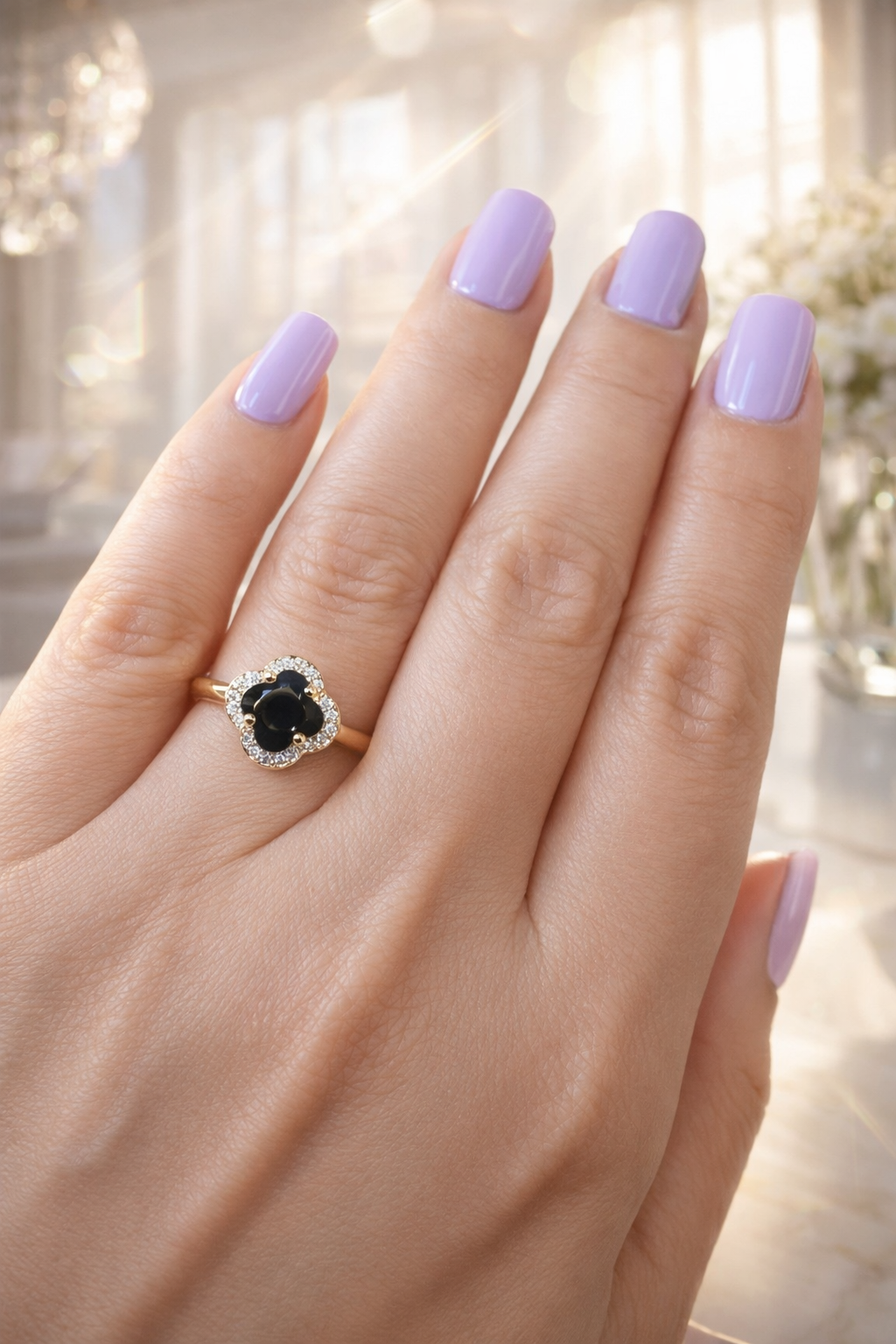 Sapphira Clover Statement Ring