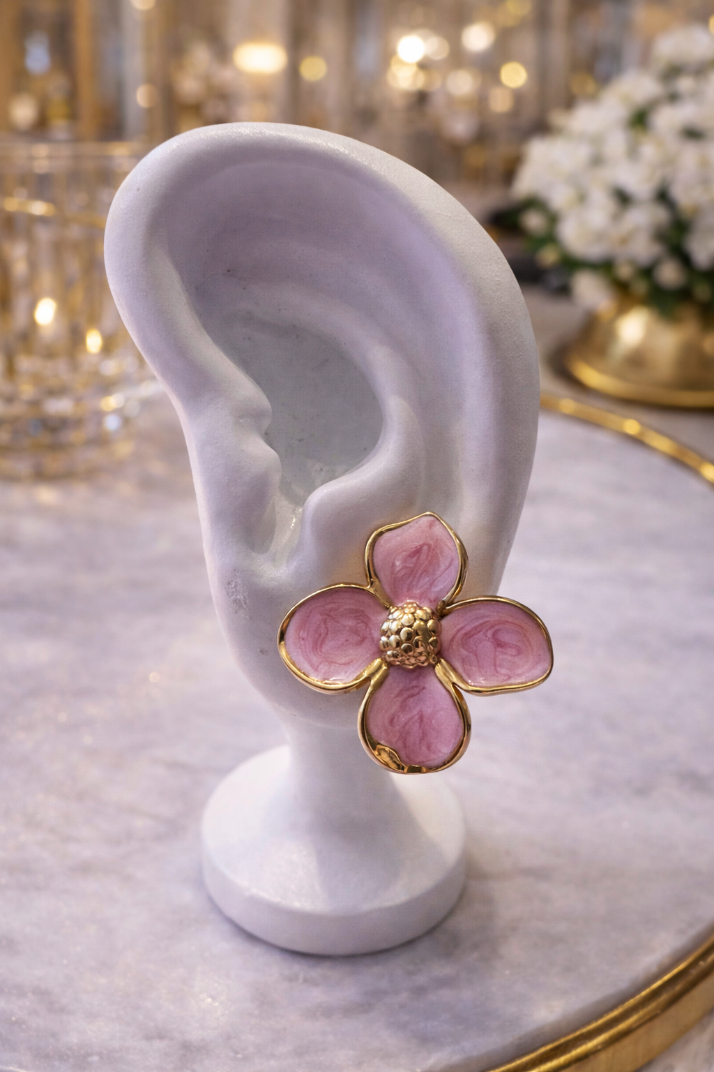 Golden Blush Bloom Earrings