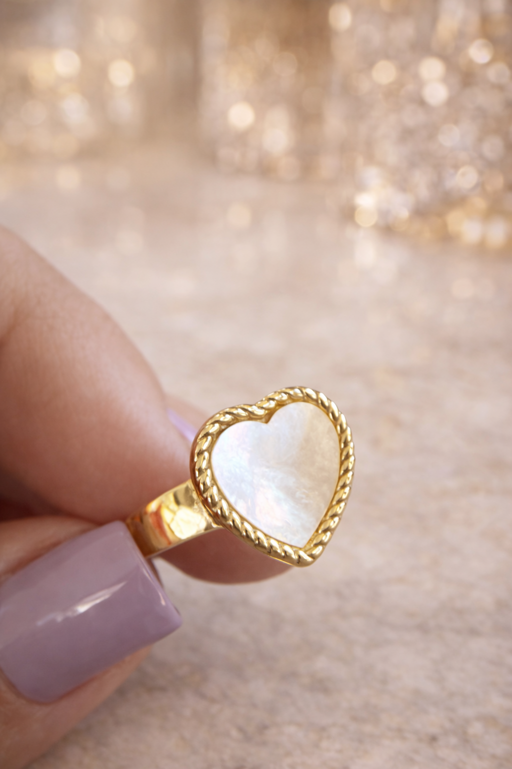 Amara Pearl Heart Ring