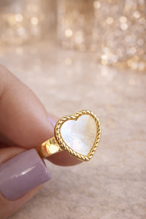 Amara Pearl Heart Ring