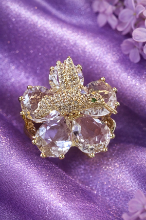 Celestia Bloom Bird Ring