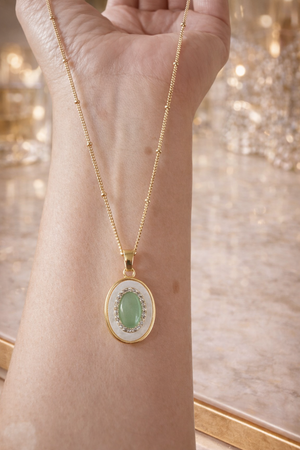 Liora Iridescent Oval Necklace