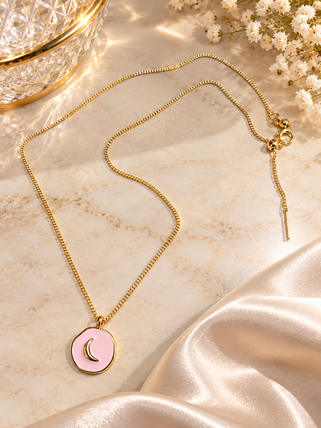 Luna Crescent Charm Necklace
