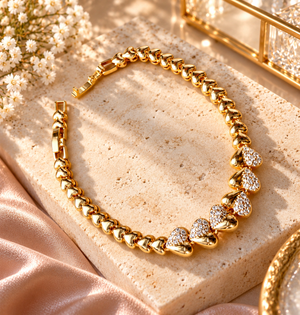 Golden Heartline Bracelet