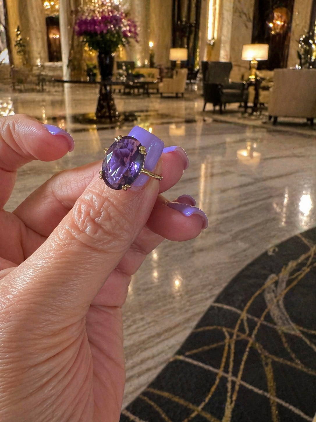 Amethyst Glow Oval Ring