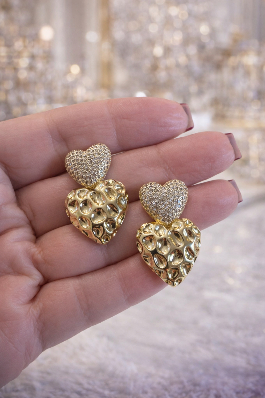 Priscilla Double Heart Earrings