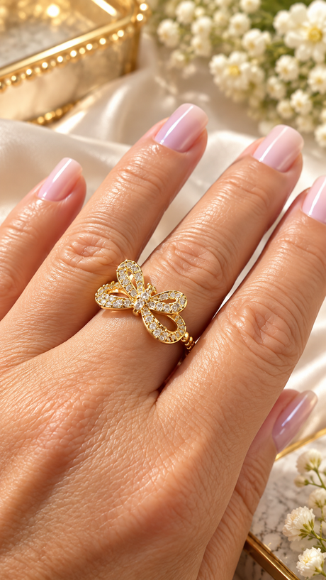 Rosalie Bow Charm Ring