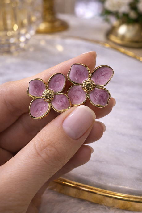 Golden Blush Bloom Earrings