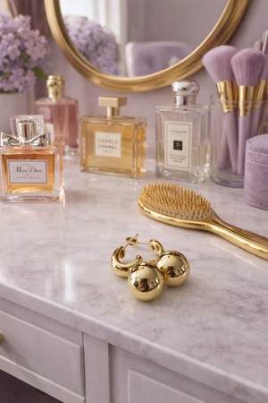 Ruth sphere hoop earrings