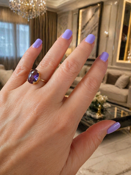 Amethyst Glow Oval Ring