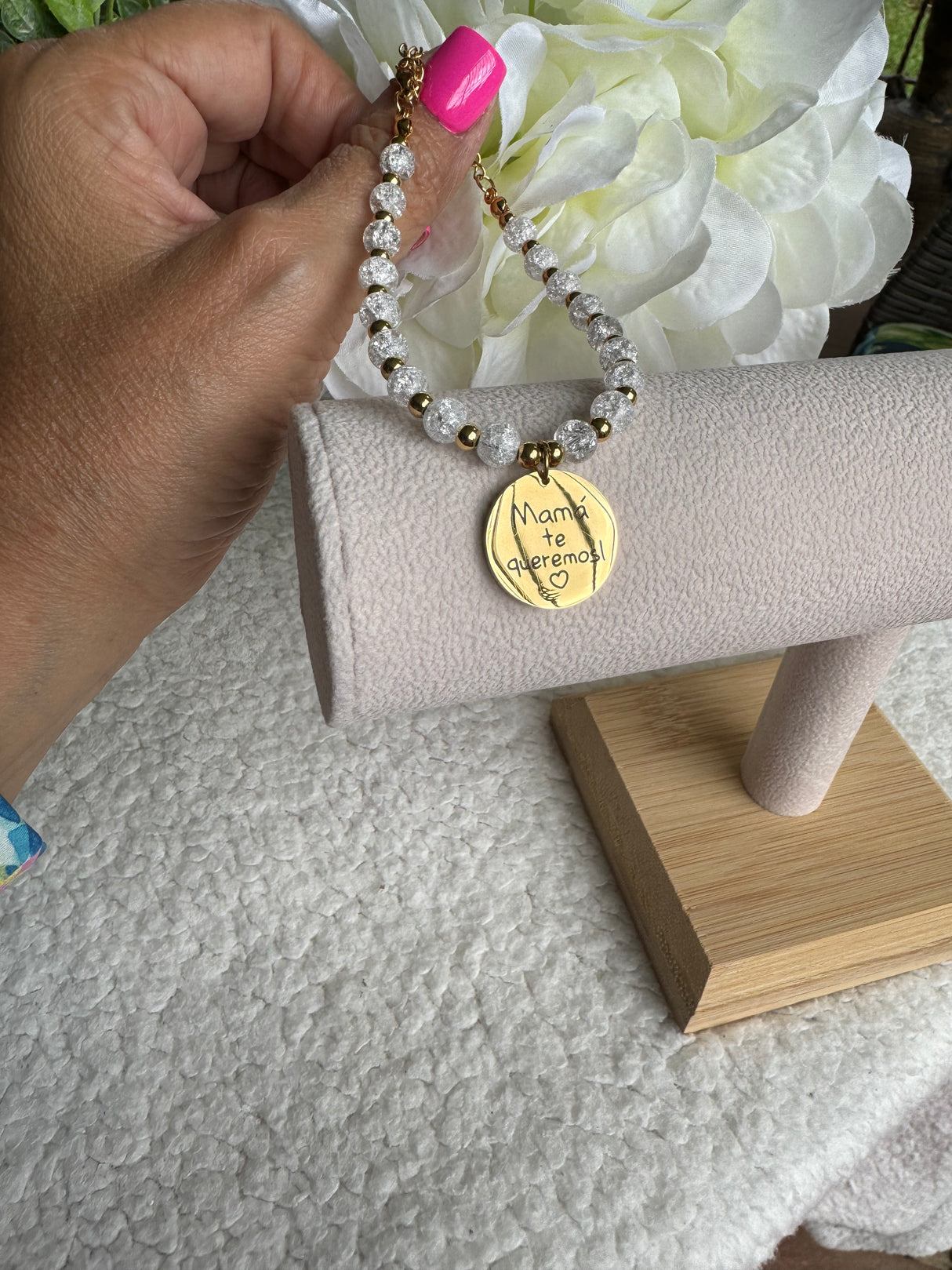 Stainless steel bracelet - Mamá te queremos