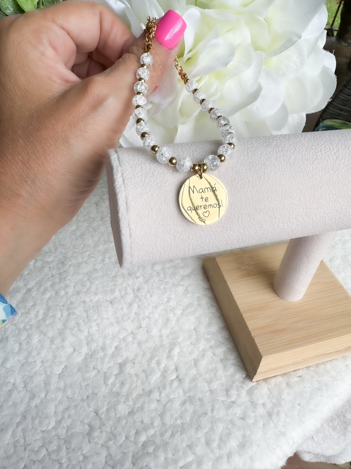 Stainless steel bracelet - Mamá te queremos