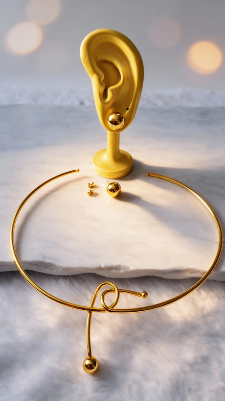 Zory Knot Detail Choker & Stud Earrings Set