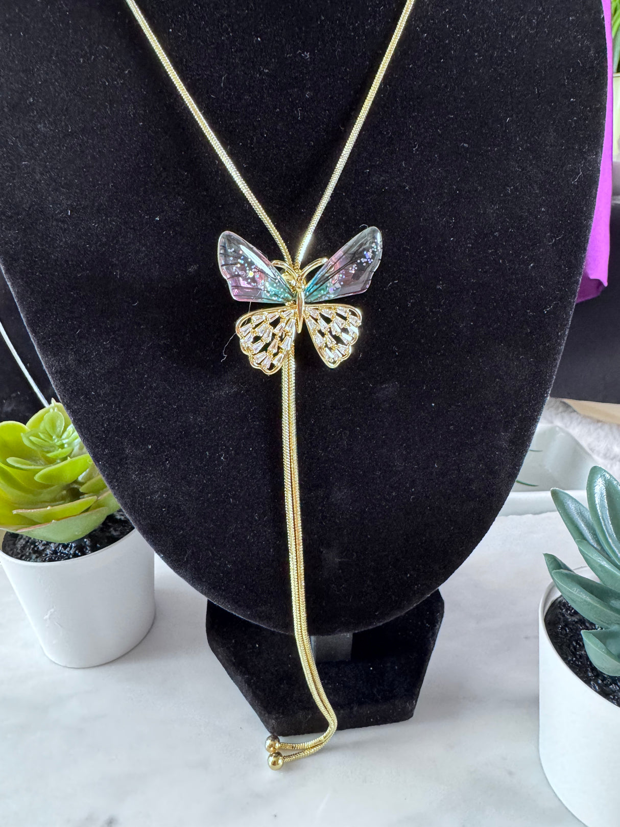 Butterfly Dreams Lariat Necklace - Adjustable