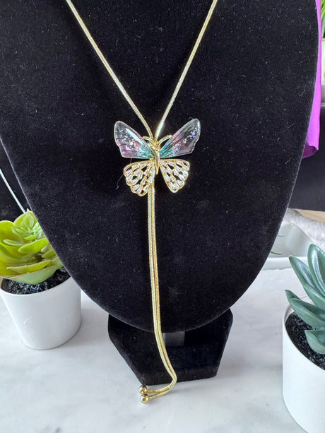 Butterfly Dreams Lariat Necklace - Adjustable