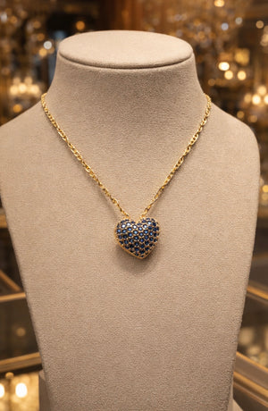 Leah Blue Heart Adjustable Necklace