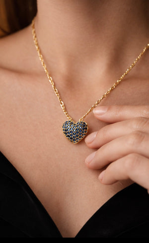Leah Blue Heart Adjustable Necklace