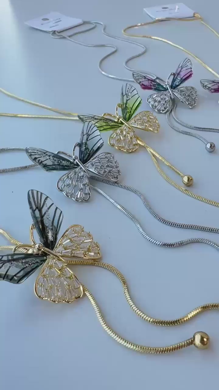 Butterfly Dreams Lariat Necklace - Adjustable
