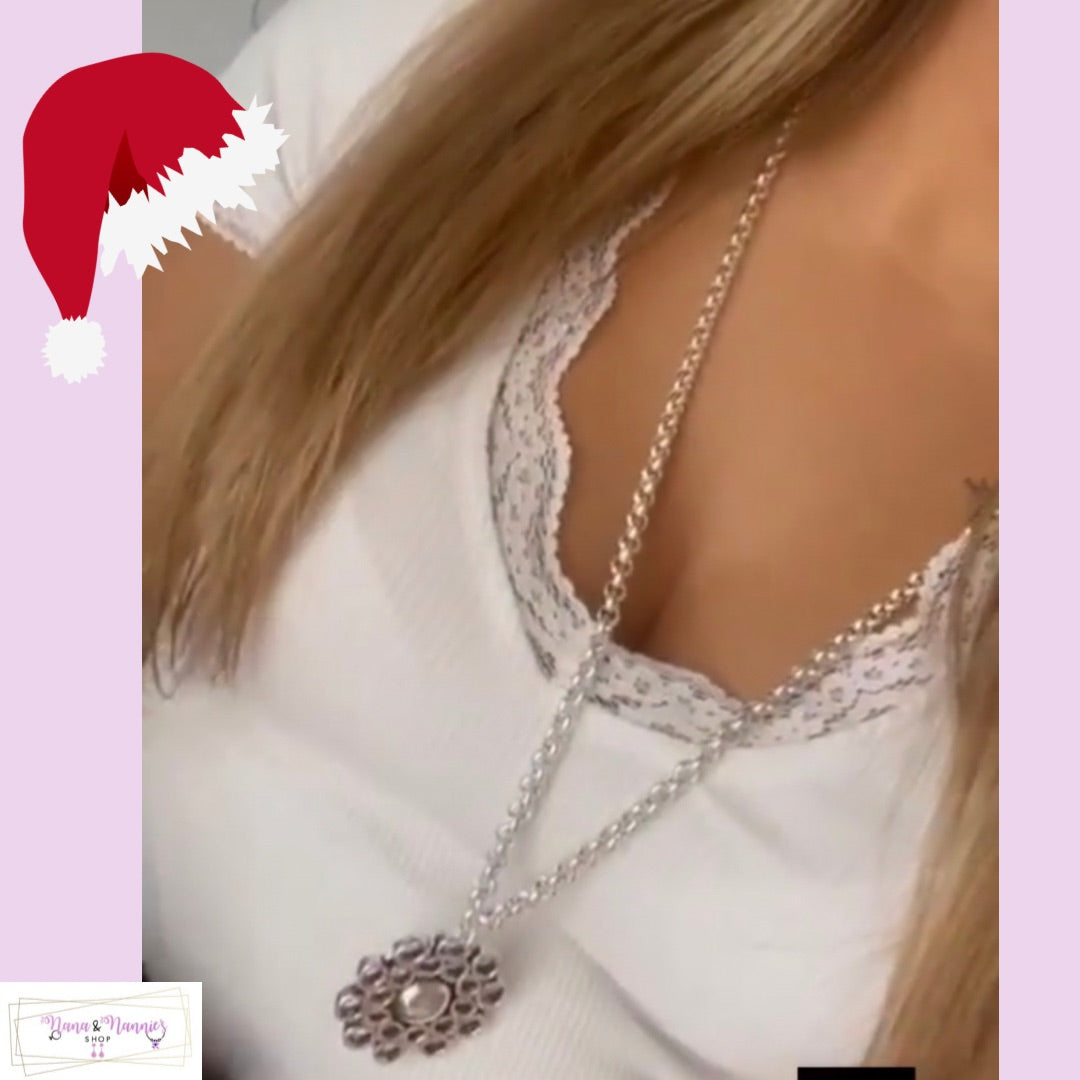 Tucco flower charm necklace