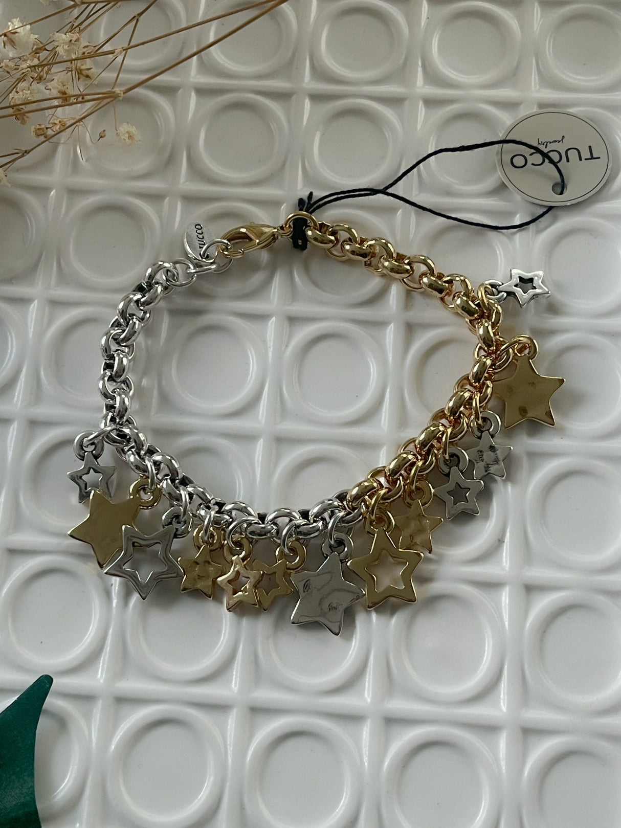 Tucco Bracelet bi-color stars charms