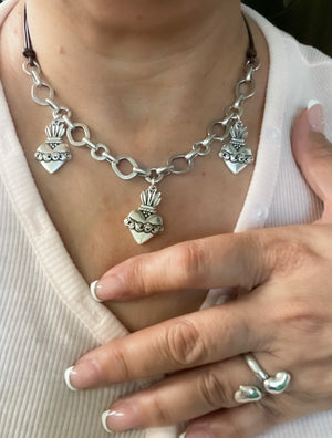 Necklace by Andrea's Designer -3 hearts