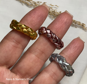 Bless thin ring & Bless braided ring